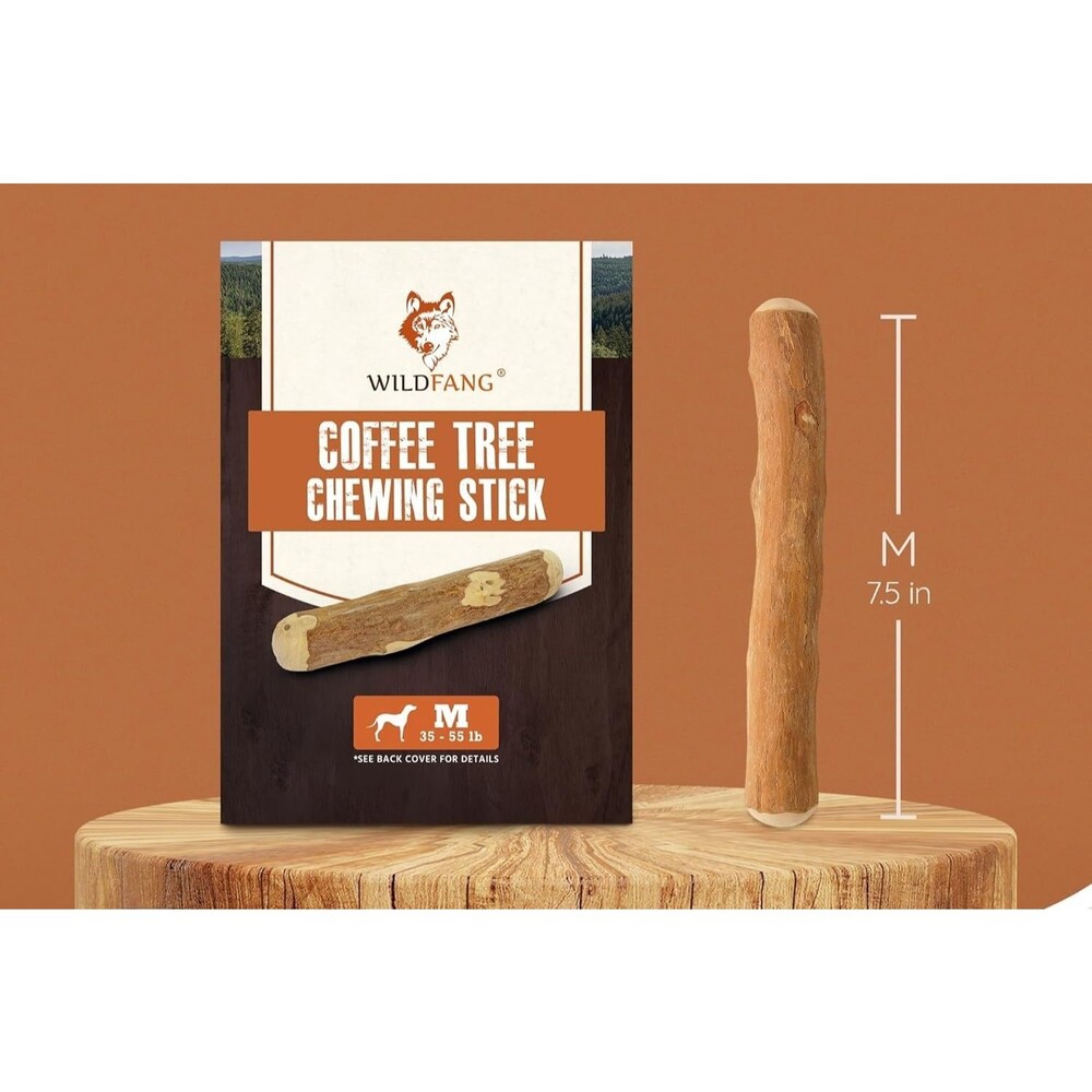 Wildfang Coffee Wood Dog Chew – Medium Size, Natural Stick for Aggressive Chewer
